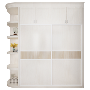 优嘉亿美卧室衣柜圆弧柜梳妆台衣柜定制 多功能电视柜